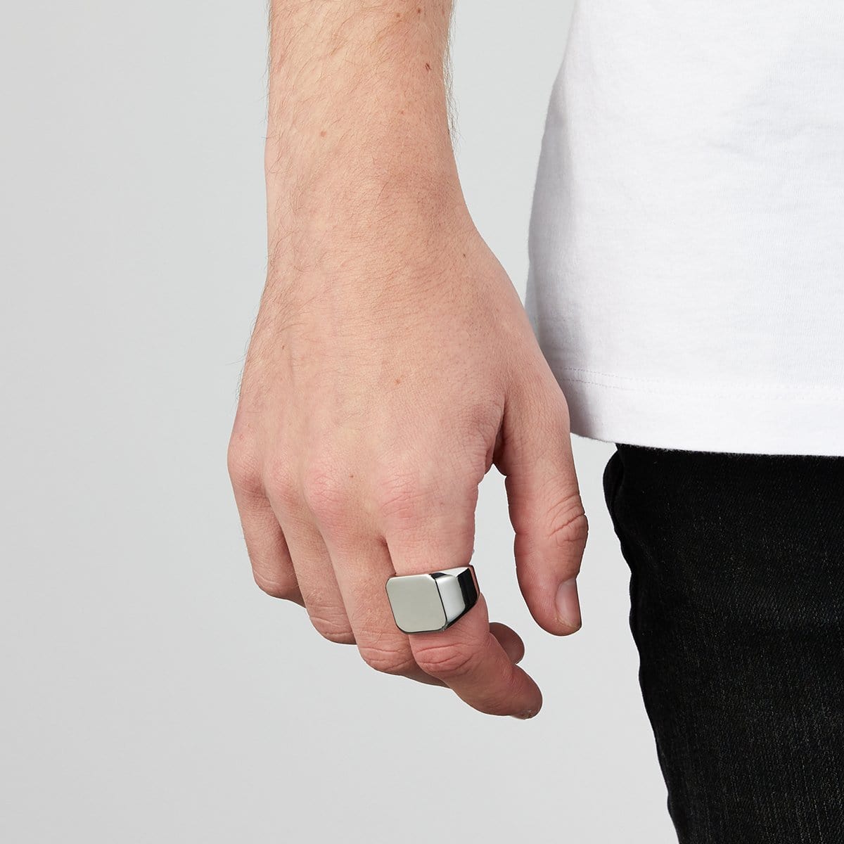Men’s Silver Square Signet Ring