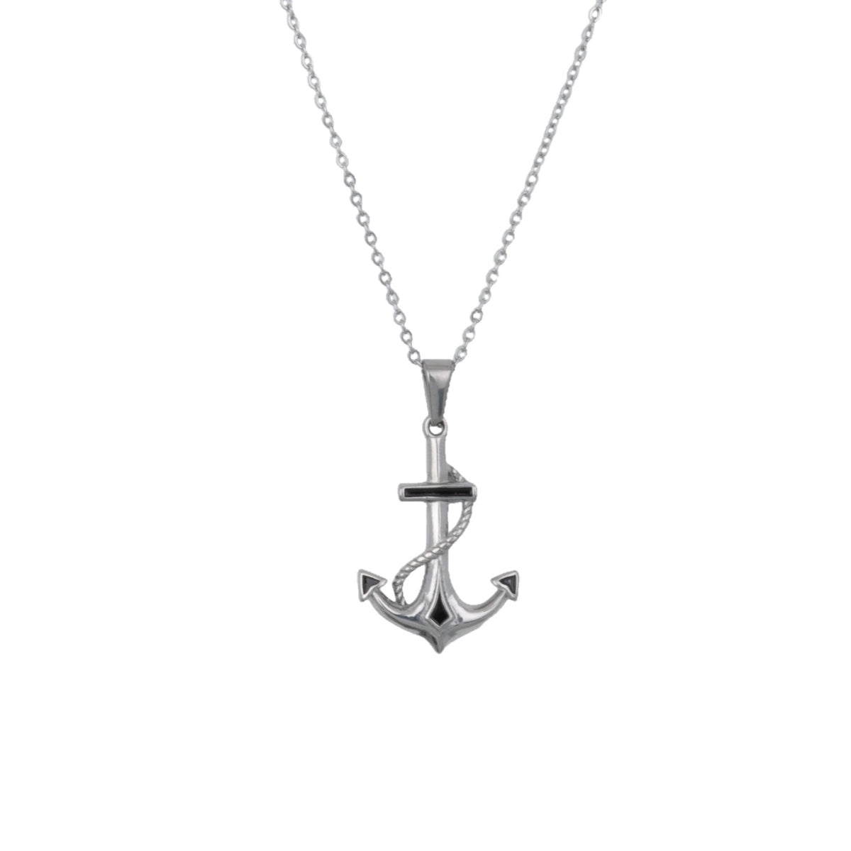 Silver Anchor Pendant Necklace