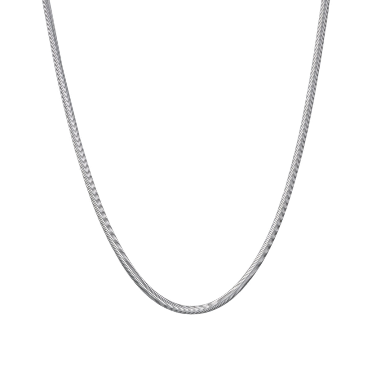 Silver Flat Snake Chain Necklace (5mm)
