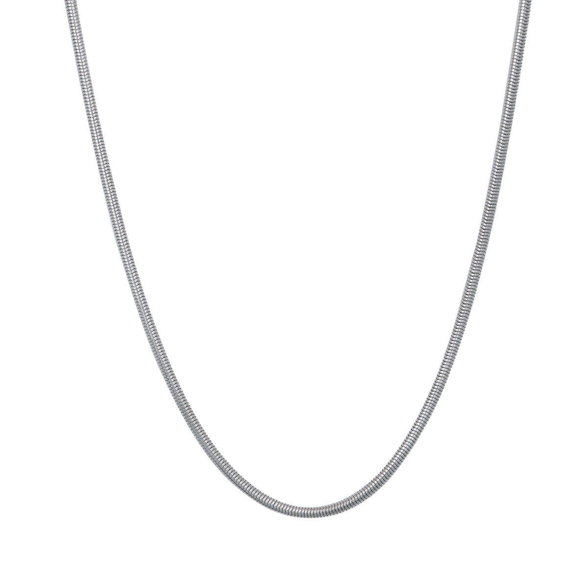 Silver Round Snake Chain Necklace (4mm)