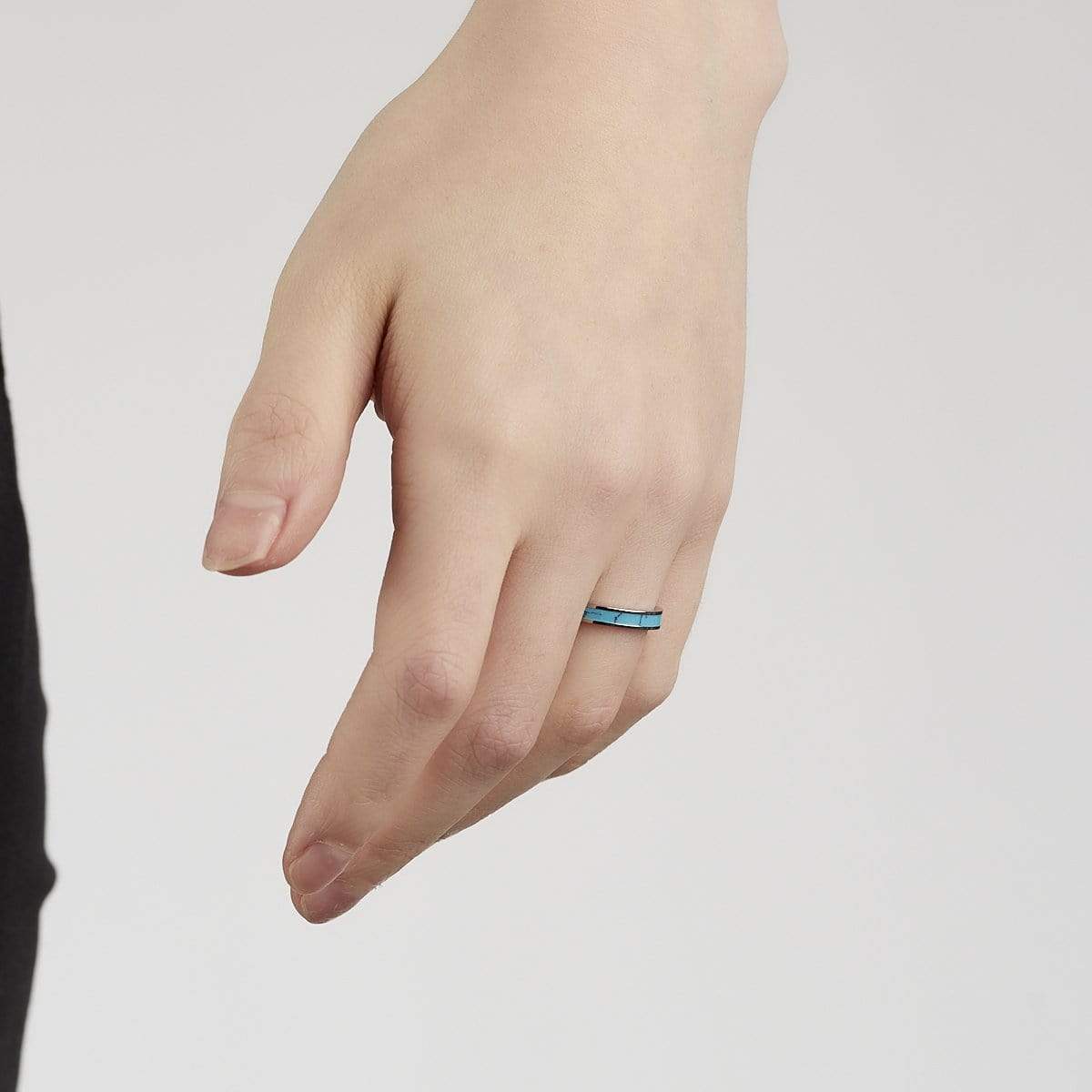Women’s Turquoise Inlay Titanium Ring
