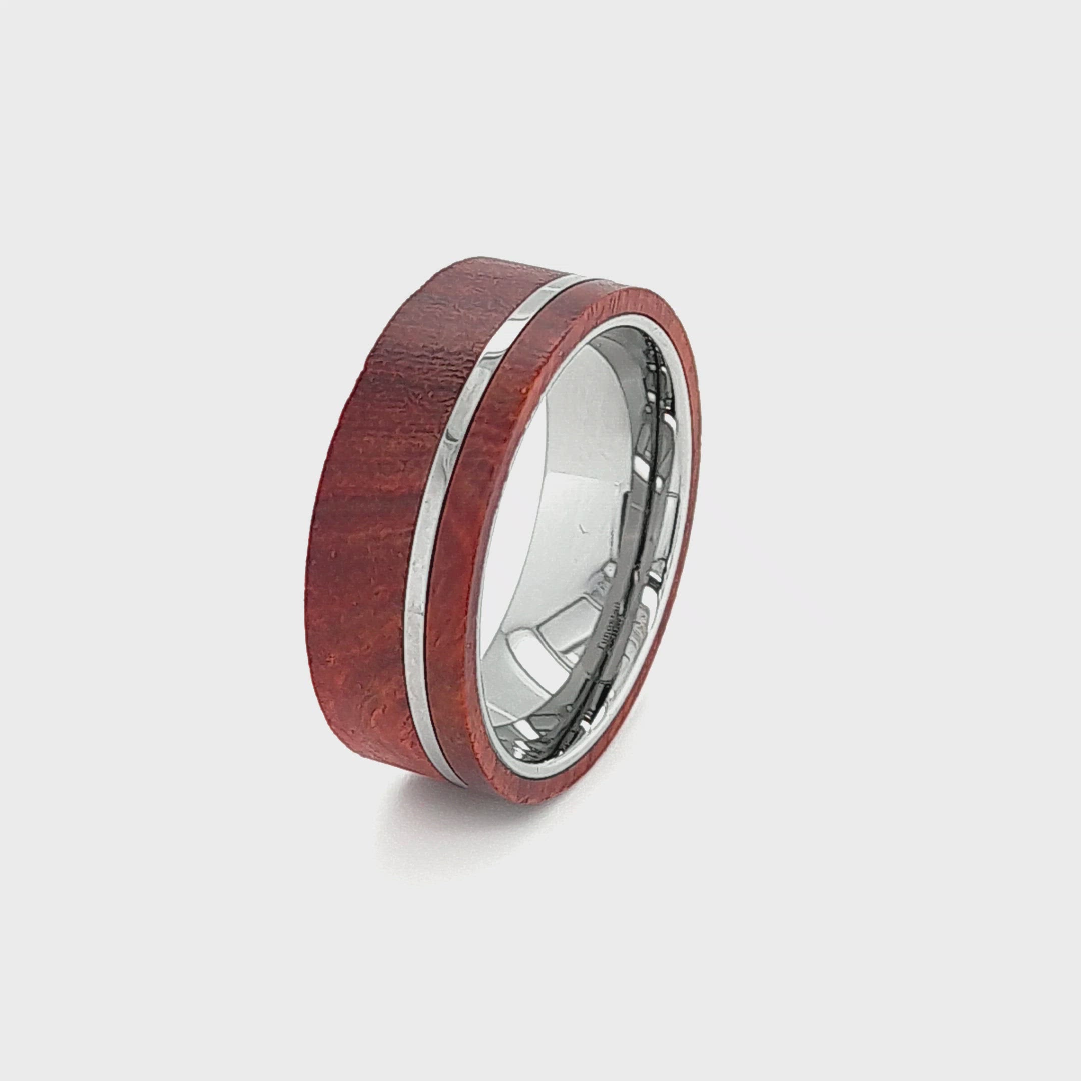 Men’s Wood Ring with Tungsten Accent