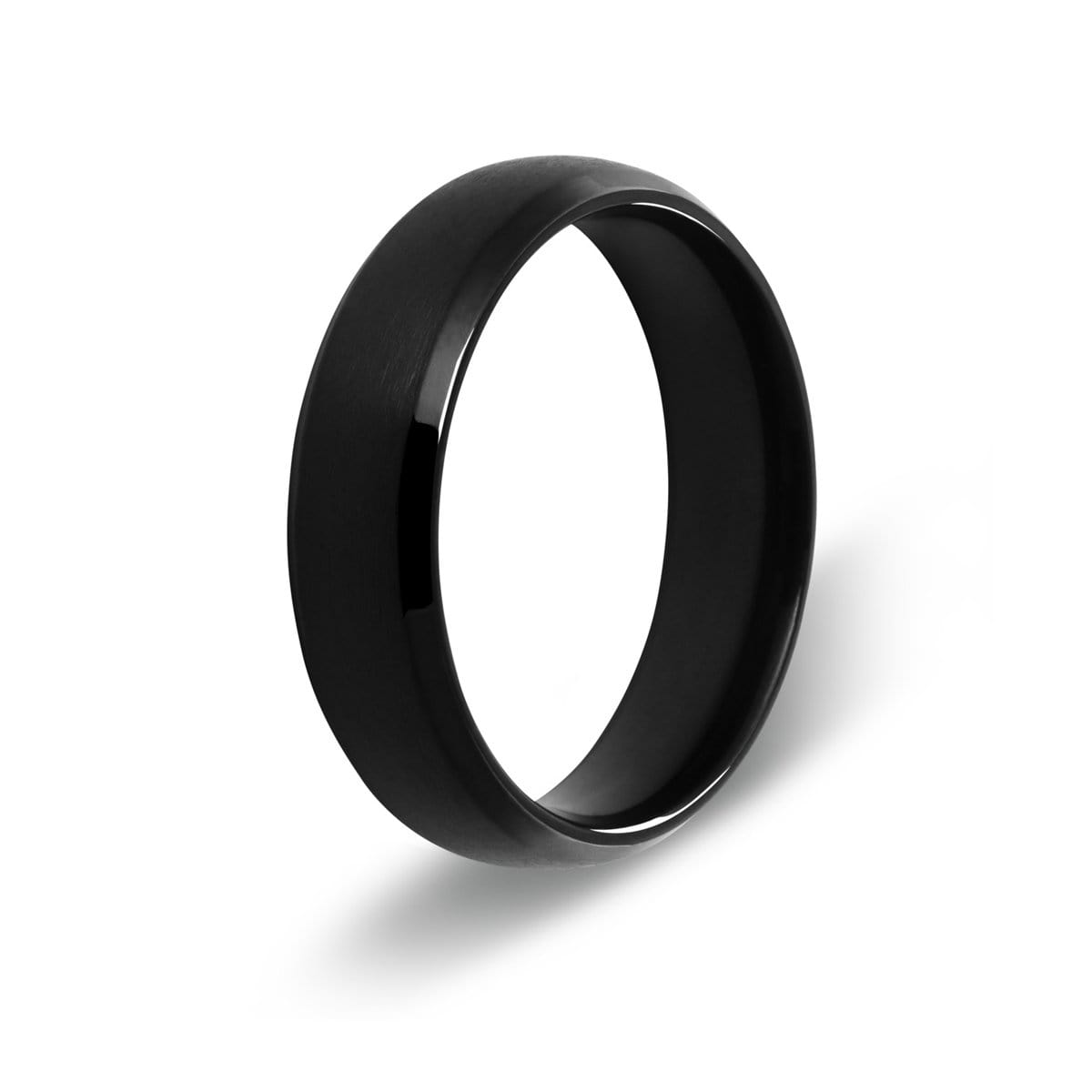 Men’s Beveled Edge Black Titanium Ring