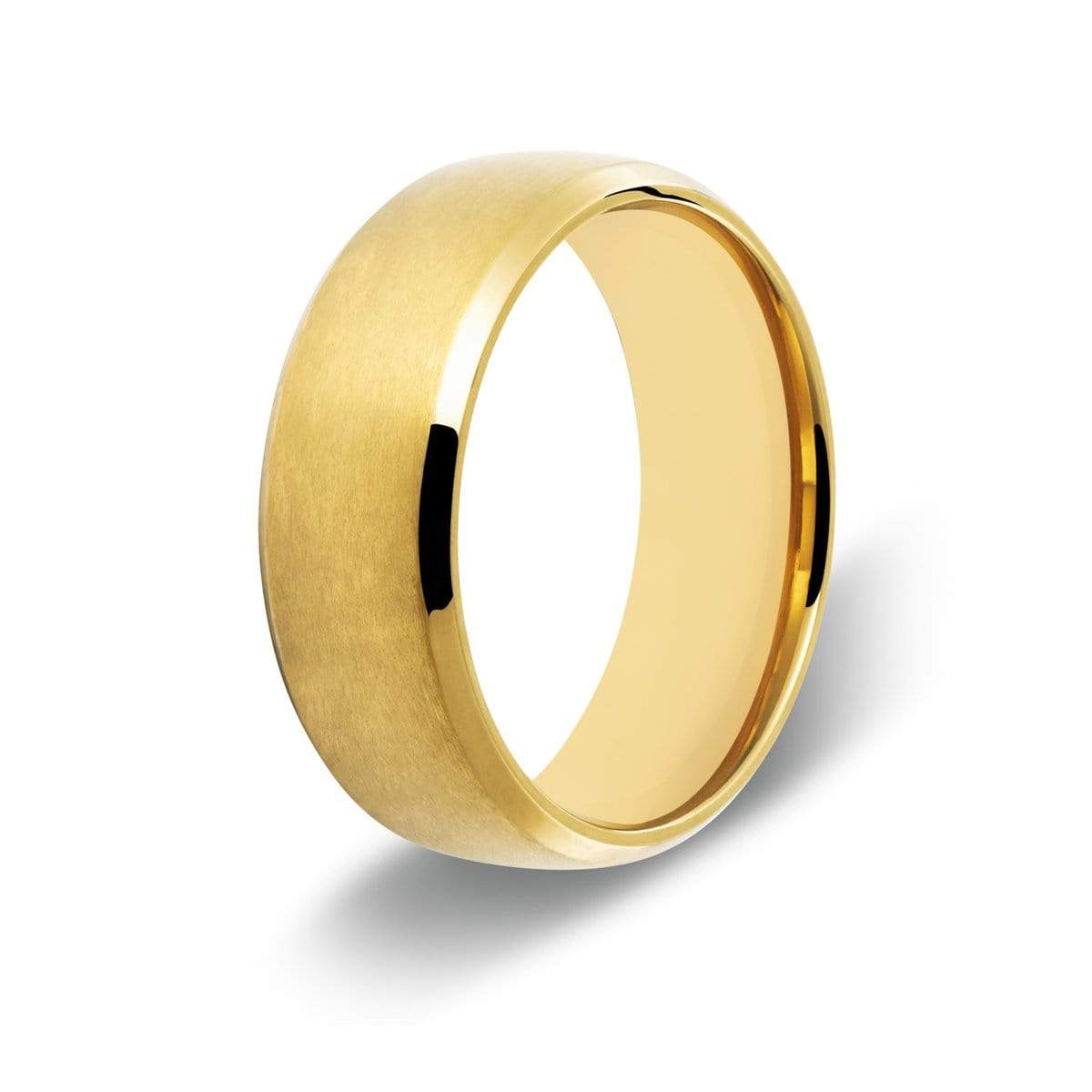 Men’s Beveled Edge Gold Titanium Ring