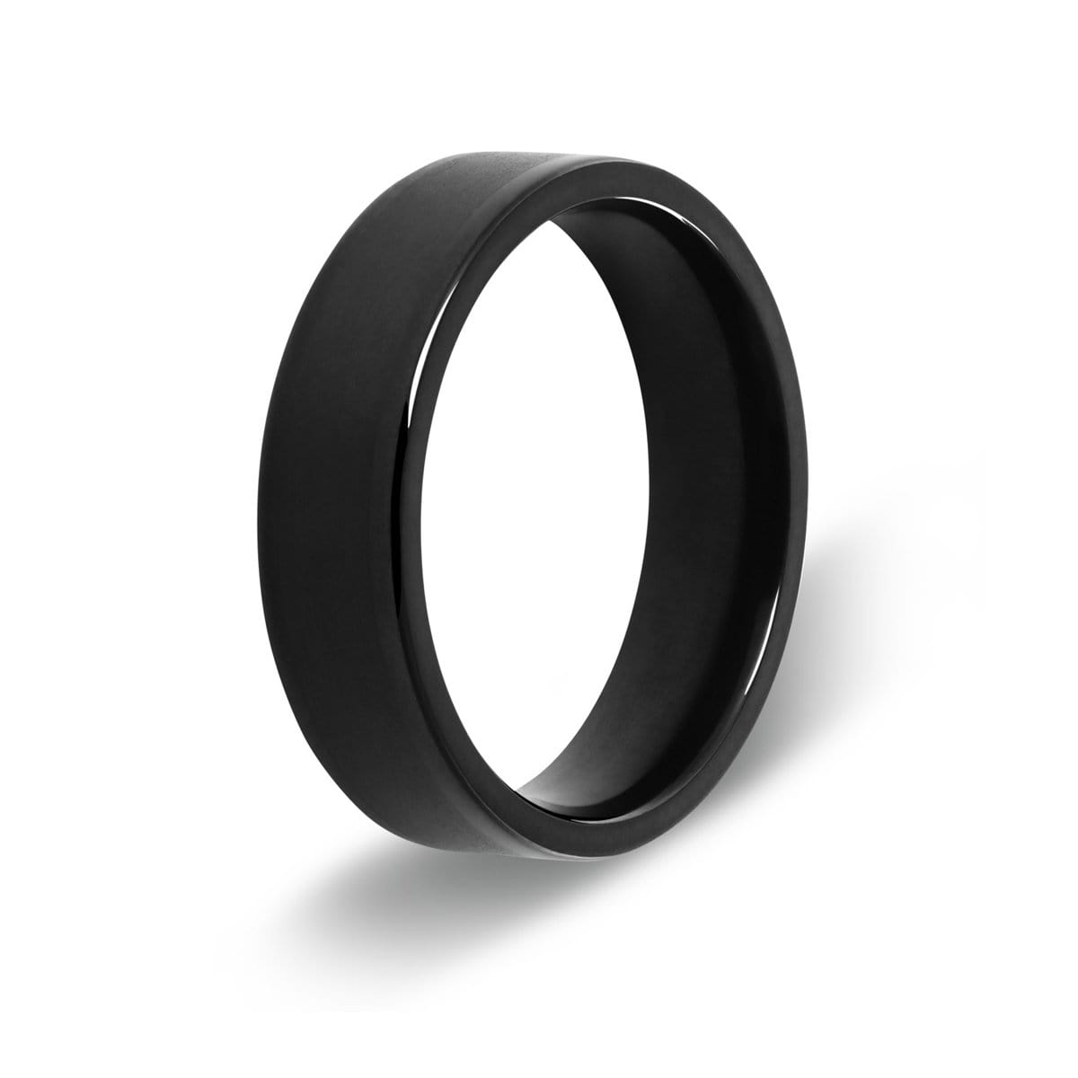 Men’s Pipe Cut Black Titanium Ring
