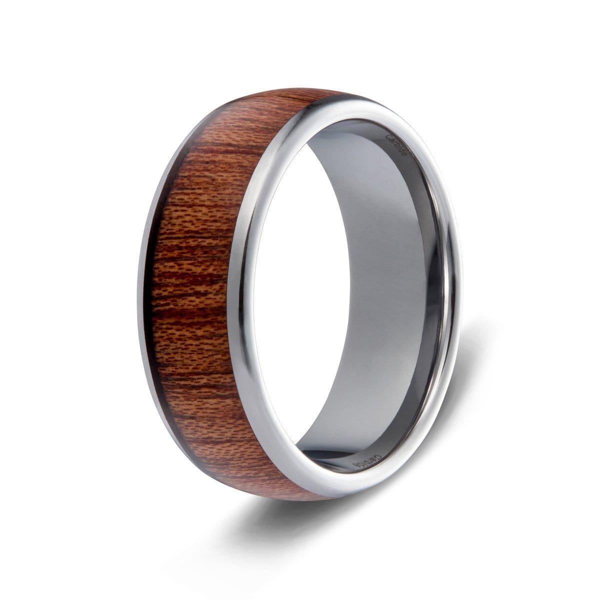 Men’s Silver Polished Wood Ring