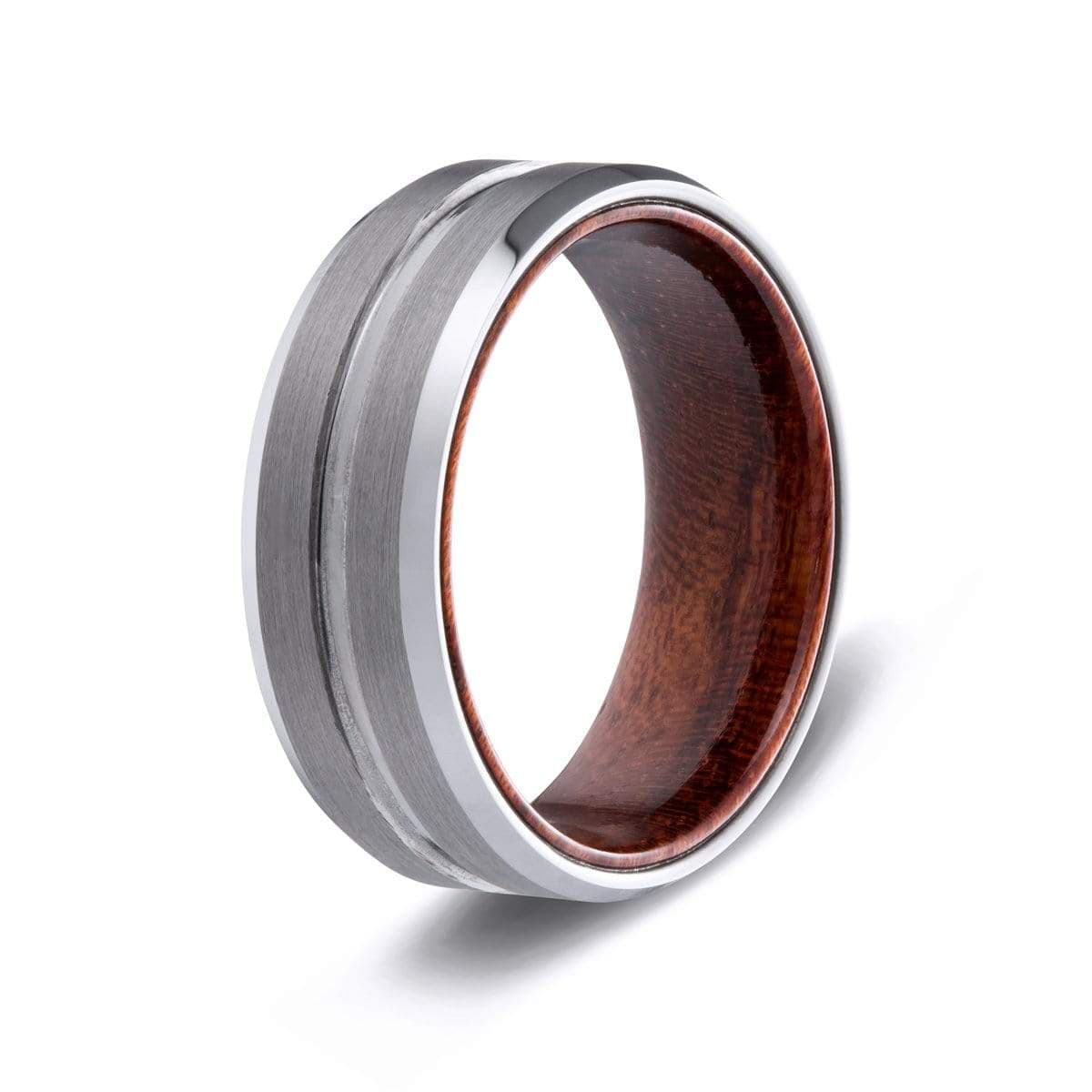 Men’s Wood Inlay Groove Ring