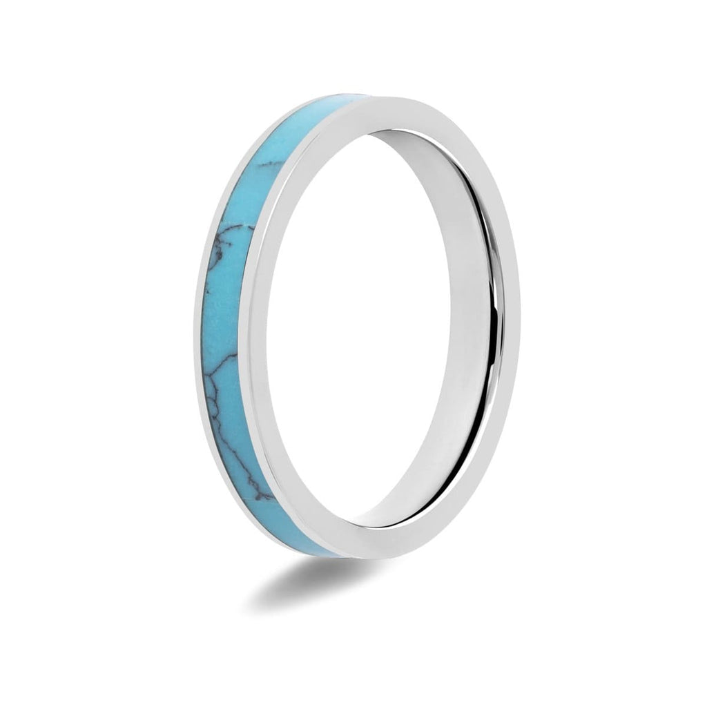 Women's Turquoise Inlay Titanium Ring Turquoise wedding ring
